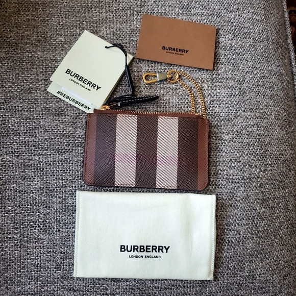 Burberry Kelbrook Zippered Card Case Key Holder Wallet - Picture 1 of 3